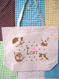 あいきゃっとオリジナル【I LOVE CATカントリートートバッグ】