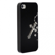 iPhone4・4S専用ケース　黒　チャームクロス