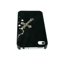 iPhone4・4S専用ケース　黒　チャームクロス