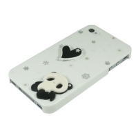 iPhone4・4S専用ケース　白　雪とパンダ&ハート