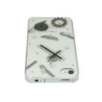 iPhone4・4S専用ケース　クリア　ジッパーとクロス&歯車