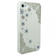 iPhone4・4S専用ケース　白　ケルト&雪