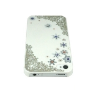 iPhone4・4S専用ケース　白　ケルト&雪