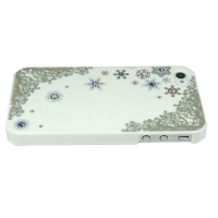 iPhone4・4S専用ケース　白　ケルト&雪