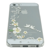 iPhone5専用ケース　クリア5　天使とプルメリア