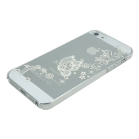 iPhone5専用ケース　クリア5　蝶横レース白